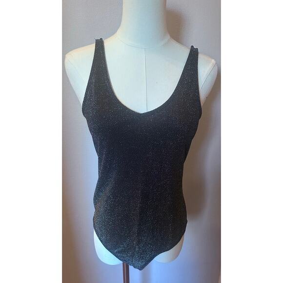 Wild Fable Metallic Black shimmer body suit size Medium - Picture 9 of 10